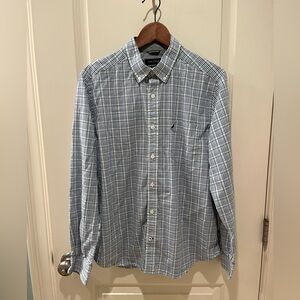 Nautica Men’s Button Down Dress Shirt Plaid Large